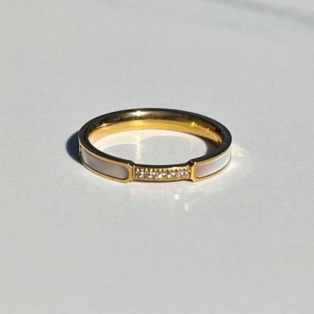 New! “Louisa” Dainty Iridescent/Gold Ring